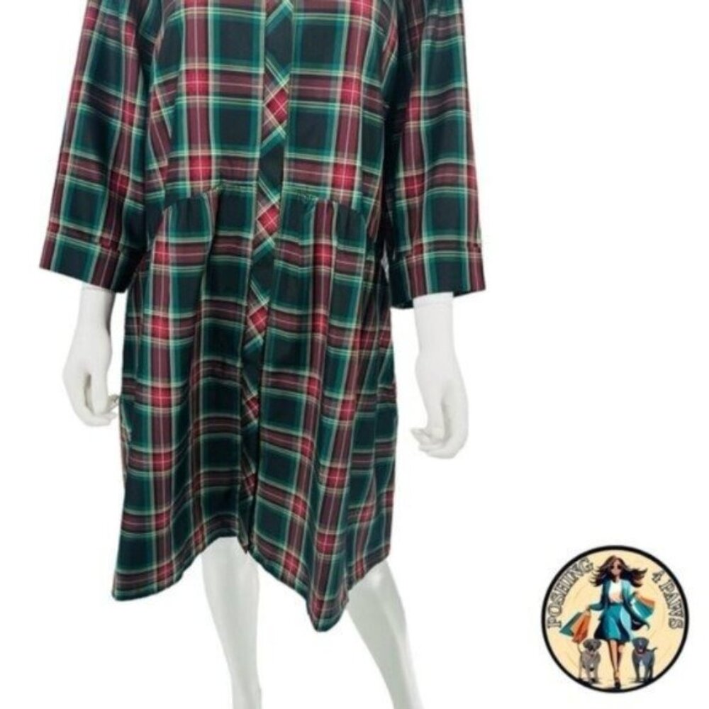 Tuckernuck | NEW Festive Plaid Tartan Royal Shirt Mini Dress Size XL - Picture 9 of 15
